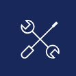 Spanner and screwdriver icon for boiler servicing and repairs